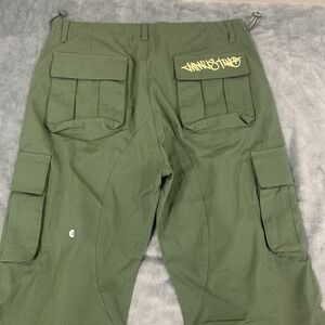 Minus Two Sz L/G Cargo Pants Retro Baggy Pants Y2K Big Pockets Green Skateboard